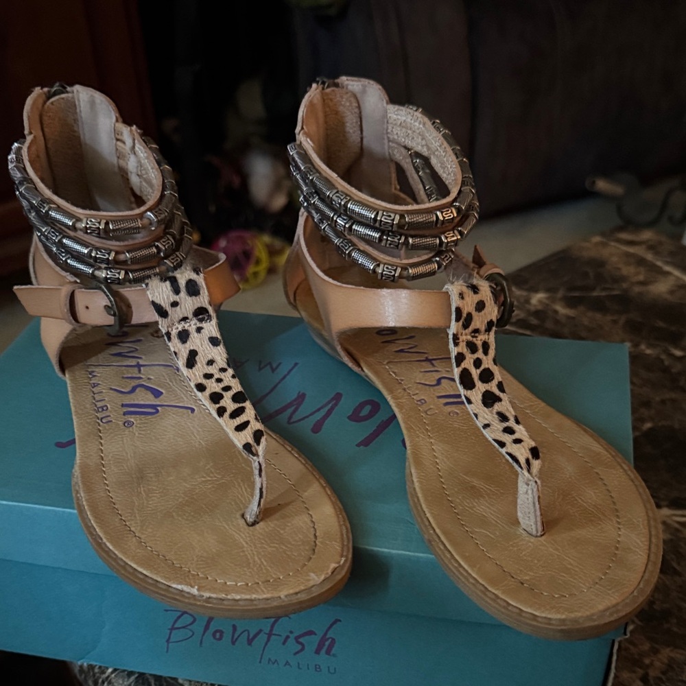 Blowfish Women's Leopard and Tan Sandals